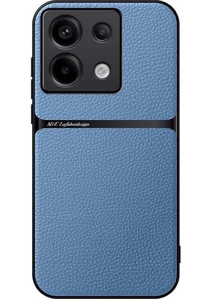 Poco X6 Liçi Deseni Araba Manyetik Emme Pu Cep Telefonu Kılıfı (Yurt Dışından)