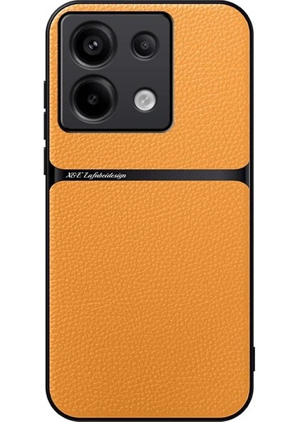 Poco X6 Liçi Deseni Araba Manyetik Emme Pu Cep Telefonu Kılıfı (Yurt Dışından)