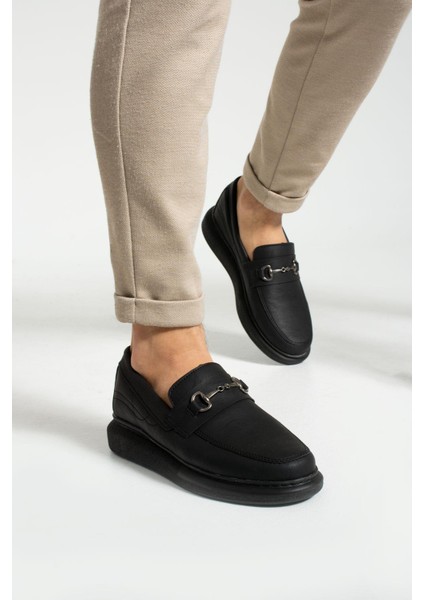 347 Siyah Renk Siyah Tabanlı Erkek Günlük Ayakkabı