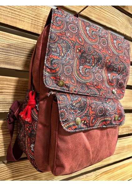 Önü Cepli Etnik Otantik Bohem Desenli Sırt Çantası fiyatları