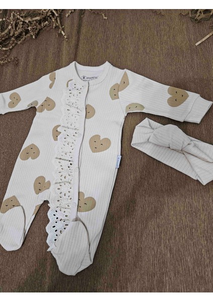 Ervavm Cayzen Dantel Detaylı Bej Tulum