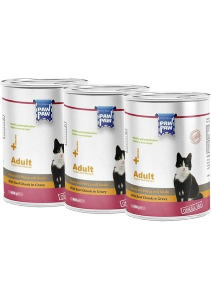 Sığır Etli Yetişkin Kedi Konserve 400GRX3