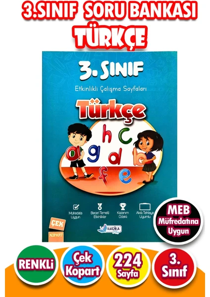 Harika Kitap 3. Sınıf Türkçe - Etkinlikli Çalışma ve Soru Bankası Kitabı