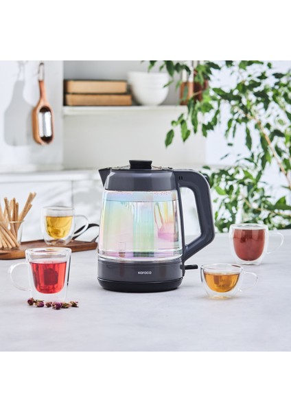 Yeni Seri 2 in 1 Glass Tea XL Aile Boyu (35 Bardak) Cam Su Isıtıcı ve Çay Makinesi