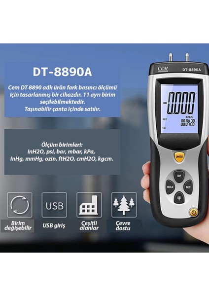 DT8890 Dijital Manometre Fark Basınç Ölçer fiyatları