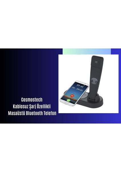 2 In 1 Kablosuz Şarj Cihaz ve Standı, Kablosuz Şarj Özelliği Olan Tüm Cihazlar ile uyumlu Masa Üstü Bluetooth Kablosuz telefon