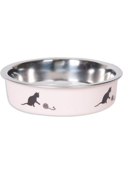 Karlie Çelik Kedi Mama Kabı Pembe 160Ml