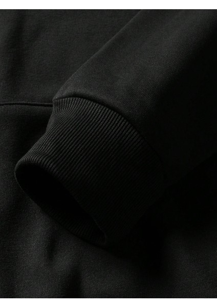 Erkek Siyah Baskılı Bisiklet Yaka Sweatshirt Eşofman Takımı indirimleri