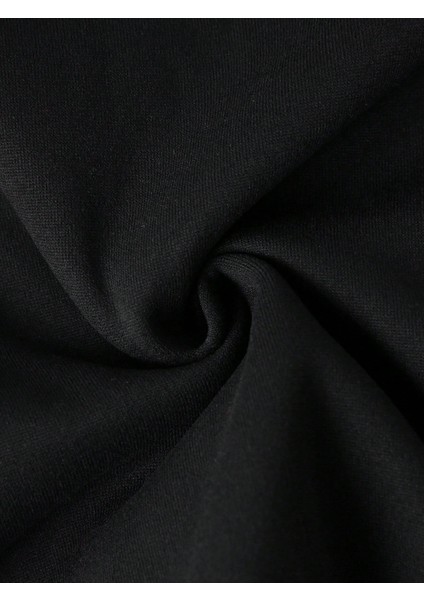 Erkek Siyah Baskılı Long Uzun Kollu Sweatshirt Eşofman Takımı Takımı fırsatları