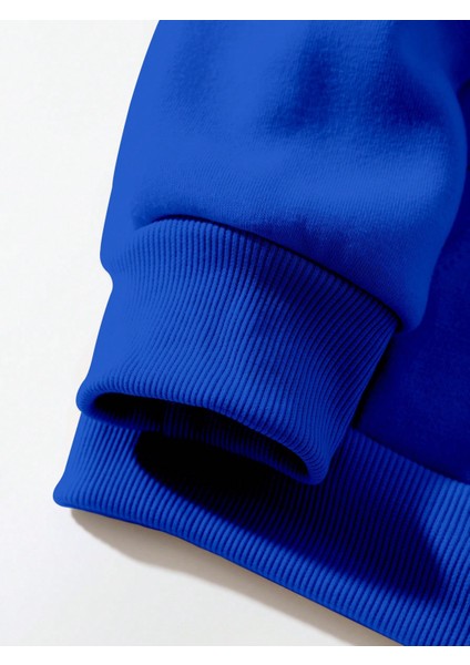 Erkek Mavi Baskılı Kanguru Cepli Joggers fırsatları