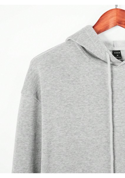 Erkek Gri Simple Front Pocket Sweatshirt Sweatshirt Eşofman Takımı Takımı indirimleri