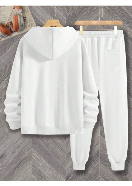 Erkek Beyaz Plus Baskılı Jogger Eşofman Günlük For fiyatları