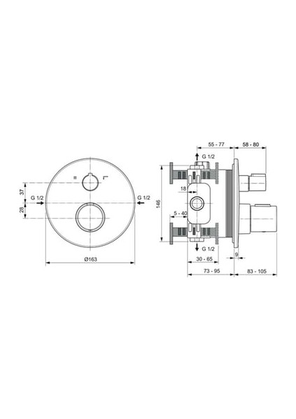 A5814A2 Ceratherm Т100 Termostatik Ankastre Banyo Bataryası Fırçalanmış Altın