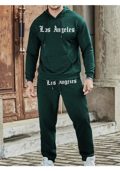 Erkek Yeşil Baskılı Eşofman Takımı