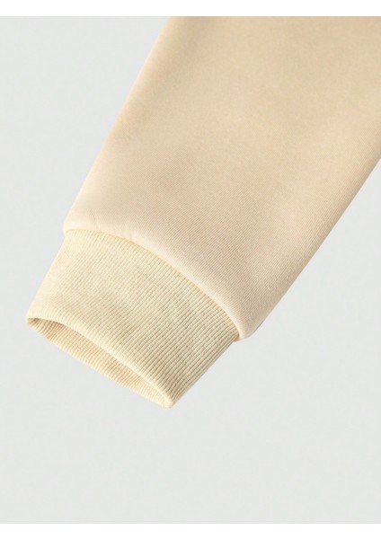 Erkek Bej Baskılı Inner Kalın Sweatshirt Eşofman Takımı Takımı modelleri