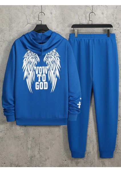 Erkek Mavi Wing Baskılı Eşofman Takımı fiyatları