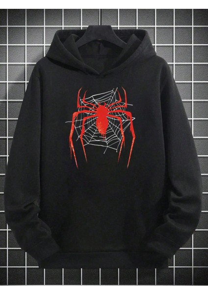 Erkek Siyah Spider Baskılı Eşofman Takımı modelleri