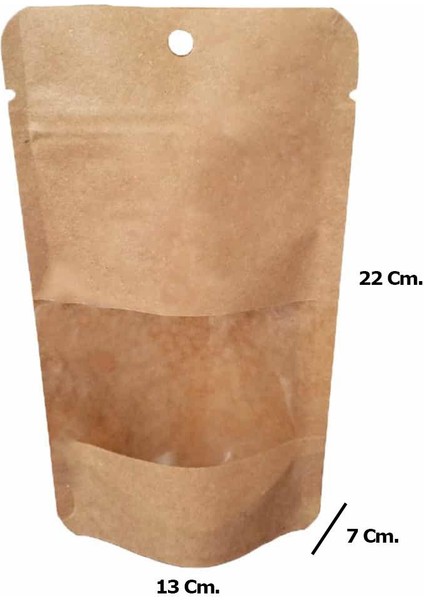 Pencereli Kraft Delikli Kilitli Kese Kağıdı - Orta Boy - 13X22X7 Cm. - 250 Gr. -20 Adetlik 10 Paket fiyatları