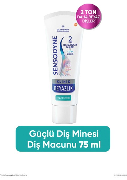 Klinik Beyazlık Güçlü Diş Minesi Diş Macunu 75 ml x 2 Adet