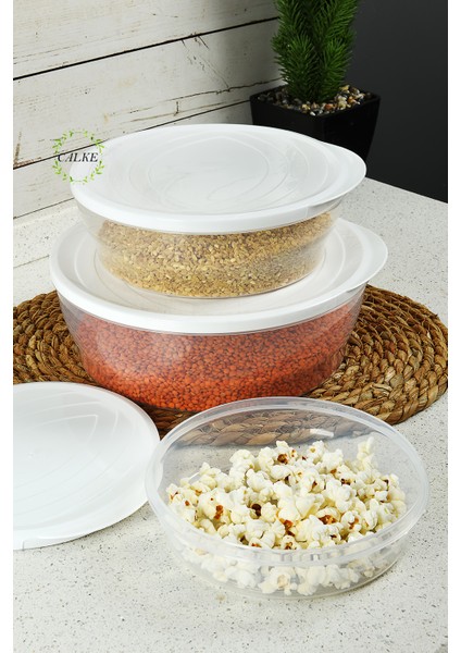 Erzak Gıda Saklama Kabı 3' Lü Set Orta Boy Sızdırmaz Kapaklı Bpa Free fiyatları
