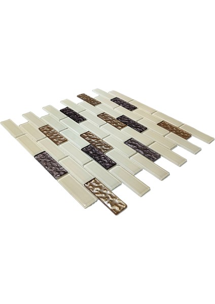 Mutfak Tezgah Arası ve Iç Dekorasyon Için Kristal Cam Mozaik. Cam Ölçüsü: 23X73 Mm. File Ölçüsü: 30X30 cm. ( 1 Kutu = 1 m2 Fiyatıdır ) fiyatları