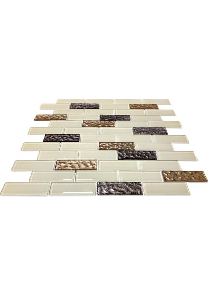 Mutfak Tezgah Arası ve Iç Dekorasyon Için Kristal Cam Mozaik. Cam Ölçüsü: 23X73 Mm. File Ölçüsü: 30X30 cm. ( 1 Kutu = 1 m2 Fiyatıdır ) indirimleri