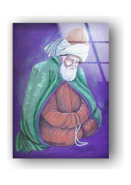 Mevlana Celaleddin Rumi Temperli Cam Duvar Tablosu fırsatları