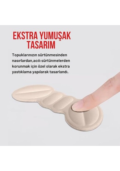 2 Çift -  3 mm Ayakkabı Topuk Vurma Önleyici ve Daraltma Pedi (Siyah+ Krem Renk)