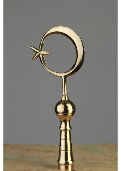 Bayrak Direği- Makam Bayrak Direği Sarı 225cm, Ay Yıldızlı