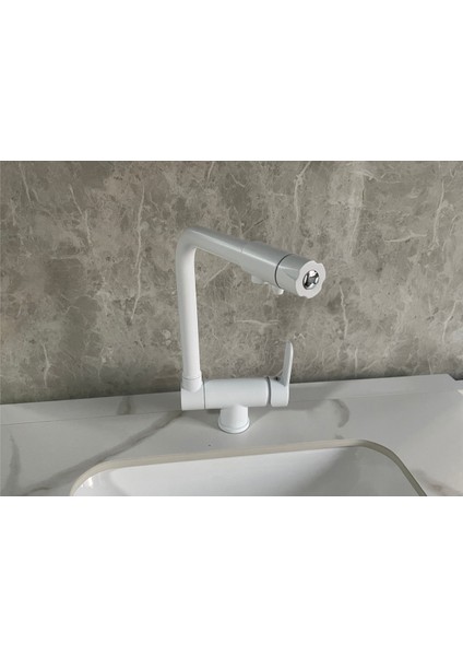 Mutfak Evye Bataryası Dual Flow Su Arıtma Çıkışlı Yeni Tasarım Mat Beyaz Katlanır 7 Yıl Güvenceli