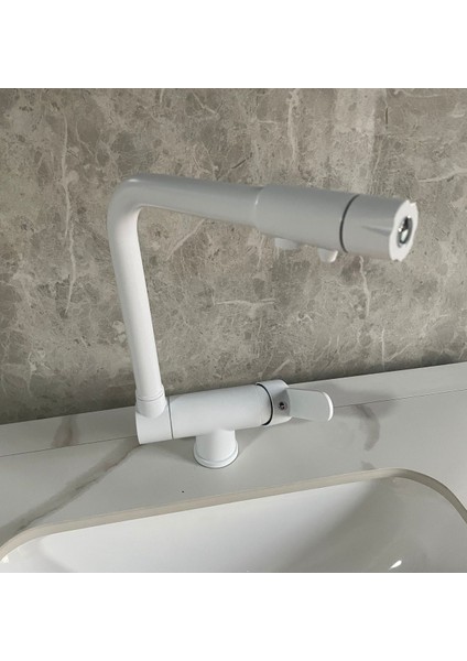 Mutfak Evye Bataryası Dual Flow Su Arıtma Çıkışlı Yeni Tasarım Mat Beyaz Katlanır 7 Yıl Güvenceli indirimleri