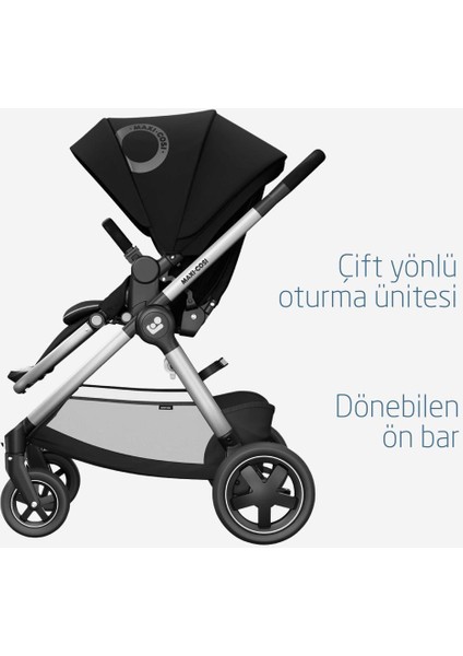 Adorra 2 Seyahat Sistem Bebek Arabası Black-Graphite