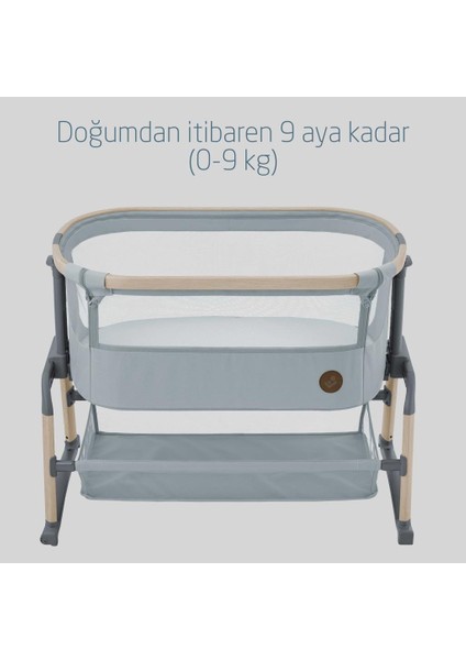 Iora Air Sallanabilen Ahşap Görünümlü Anne Yanı Beşik Beyond Grey