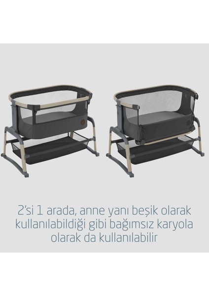Maxi Cosi Iora Air Sallanabilen Ahşap Görünümlü Anne Yanı Beşik Beyond Graphite fırsatları