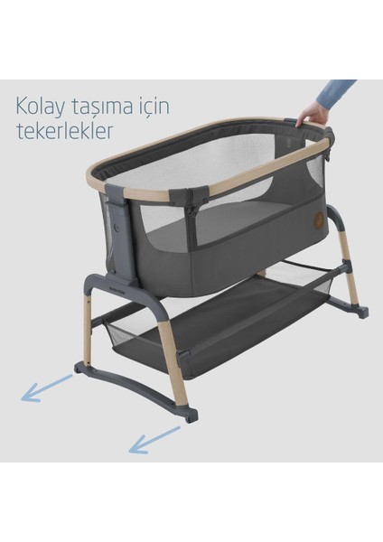 Maxi Cosi Iora Air Sallanabilen Ahşap Görünümlü Anne Yanı Beşik Beyond Graphite