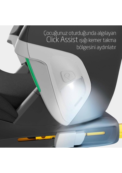 Kore Pro Işık Sensörlü ADAC'lı İsofixli I-Size 15-36 Kg Çocuk Oto Koltuğu Authentic Black