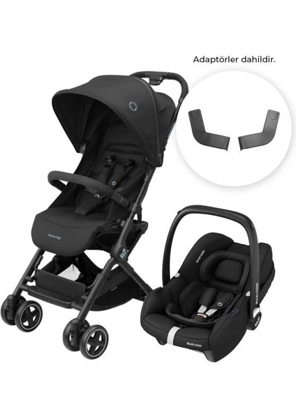 Lara2-Cabriofix I-Size Ultra Kompakt Kabin Boy Seyahat Sistem Bebek Arabası Essential Black