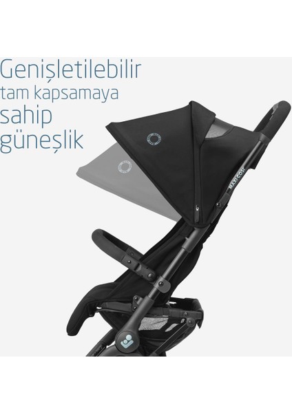 Lara2-Cabriofix I-Size Ultra Kompakt Kabin Boy Seyahat Sistem Bebek Arabası Essential Black