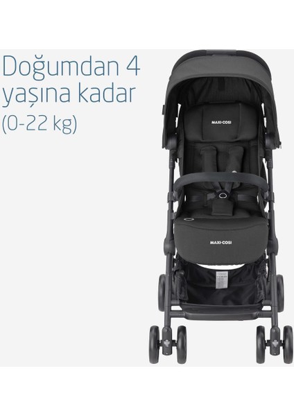 Lara2-Cabriofix I-Size Ultra Kompakt Kabin Boy Seyahat Sistem Bebek Arabası Essential Black