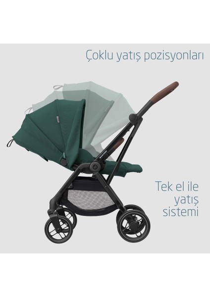 MaxiCosi Leona2 Çift Yönlü Uzatılabilir Sırt Desteği Tam Yatabilir Bebek Arabası Essential Green