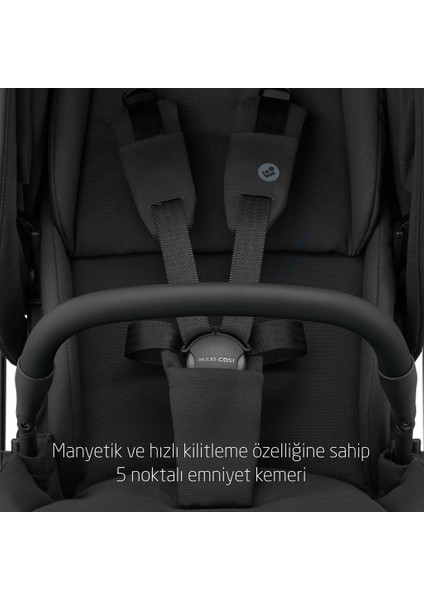 Leona2 Çift Yönlü Uzatılabilir Sırt Desteği Tam Yatabilir Bebek Arabası Essential Black