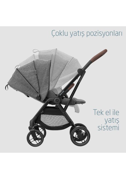 MaxiCosi Leona2 Çift Yönlü Uzatılabilir Sırt Desteği Tam Yatabilir Bebek Arabası Select Grey