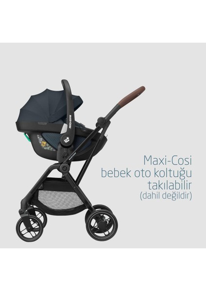 Leona2-Cabriofix Tek Elle Katlanabilen Ultra Kompakt Çift Yönlü Seyahat Sistem Bebek Arabası Essential Graphite