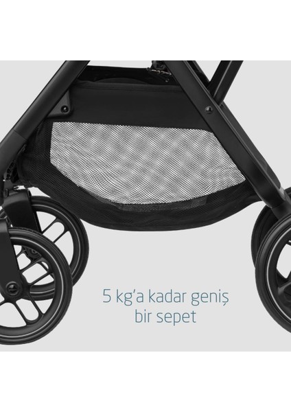 Leona2-Coral 360 Modüler Ana Kucaklı Ultra Kompakt Çift Yönlü Seyahat Sistem Bebek Arabası Essential Black