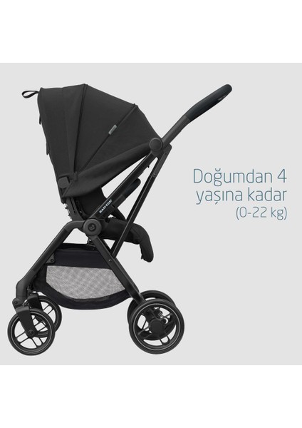 Leona2-Coral 360 Modüler Ana Kucaklı Ultra Kompakt Çift Yönlü Seyahat Sistem Bebek Arabası Essential Black