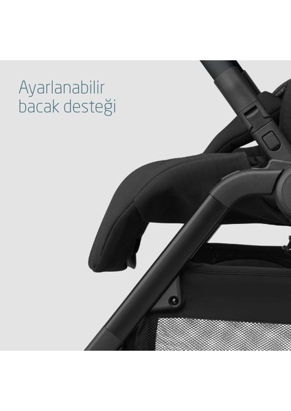 Leona2-Cabriofix I-Size Tek Elle Katlanabilen Ultra Kompakt Çift Yönlü Seyahat Sistem Bebek Arabası Essential Black