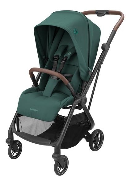 Leona2-Cabriofix I-Size Tek Elle Katlanabilen Ultra Kompakt Çift Yönlü Seyahat Sistem Bebek Arabası Green-Black