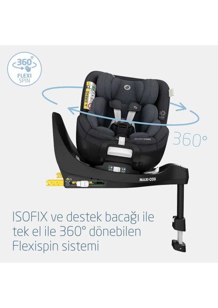 Mica Pro Eco I-Size ADAC'lı Isofix'li 360 Dönebilir Yatabilir 0-18 kg Bebek Oto Koltuğu Authentic Graphite