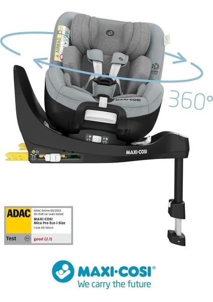 Maxi Cosi Mica Pro Eco I-Size İsofix'li 360 Dönebilir Yatabilir 0-18 Kg Bebek Oto Koltuğu Authentic Grey