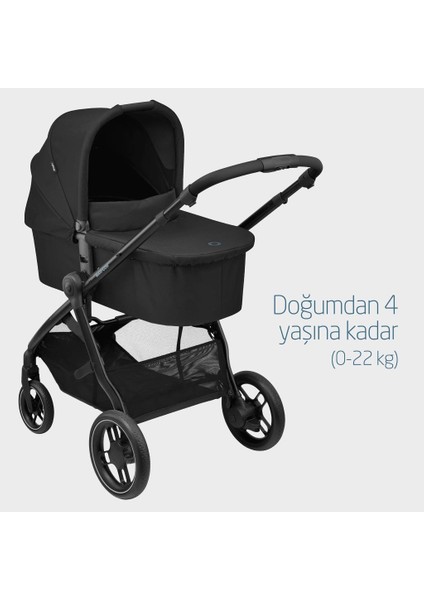 Maxi Cosi Street+ Ekstra Portbebeli Tek Elle Katlanabilen Bebek Arabası Essential Black